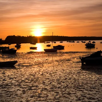 sandbanks harbour sunset